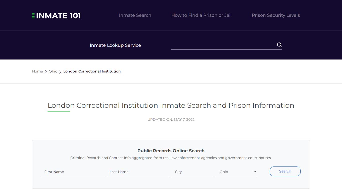 London Correctional Institution Inmate Search, Visitation ...